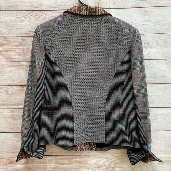 VINTAGE CARLISLE 100% WOOL BLAZER IN PLAID AND PAISLEY Sz12 - Picture 8 of 10